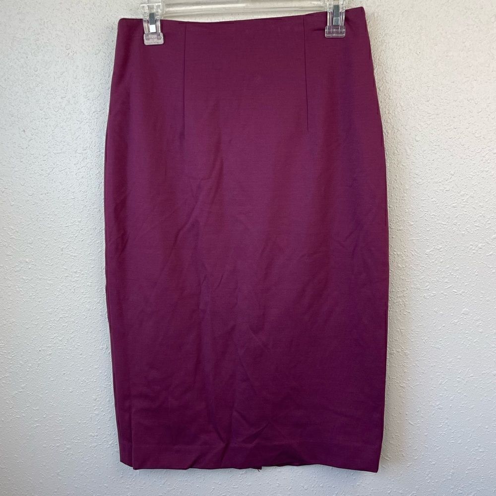Halogen Maroon Stretch Fit Midi Skirt Size 8 EUC